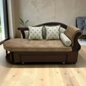 Luxury Wooden Chaise Lounge with Premium Upholstery