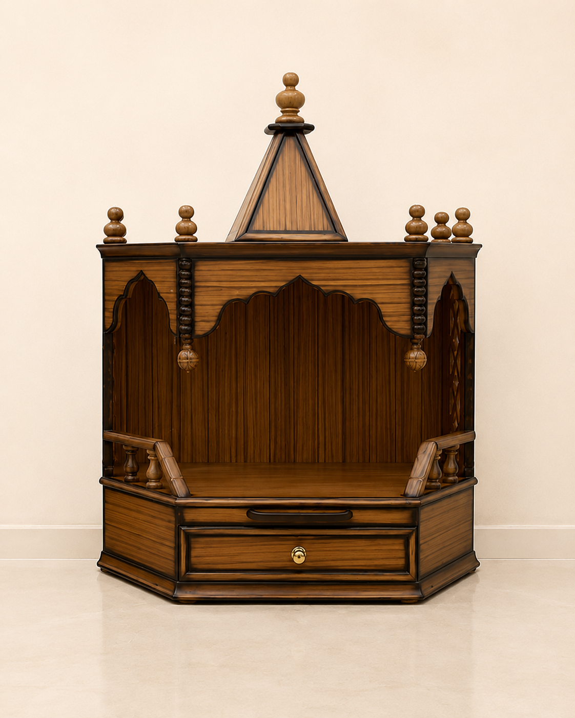 Small Traditional Wooden Mandir