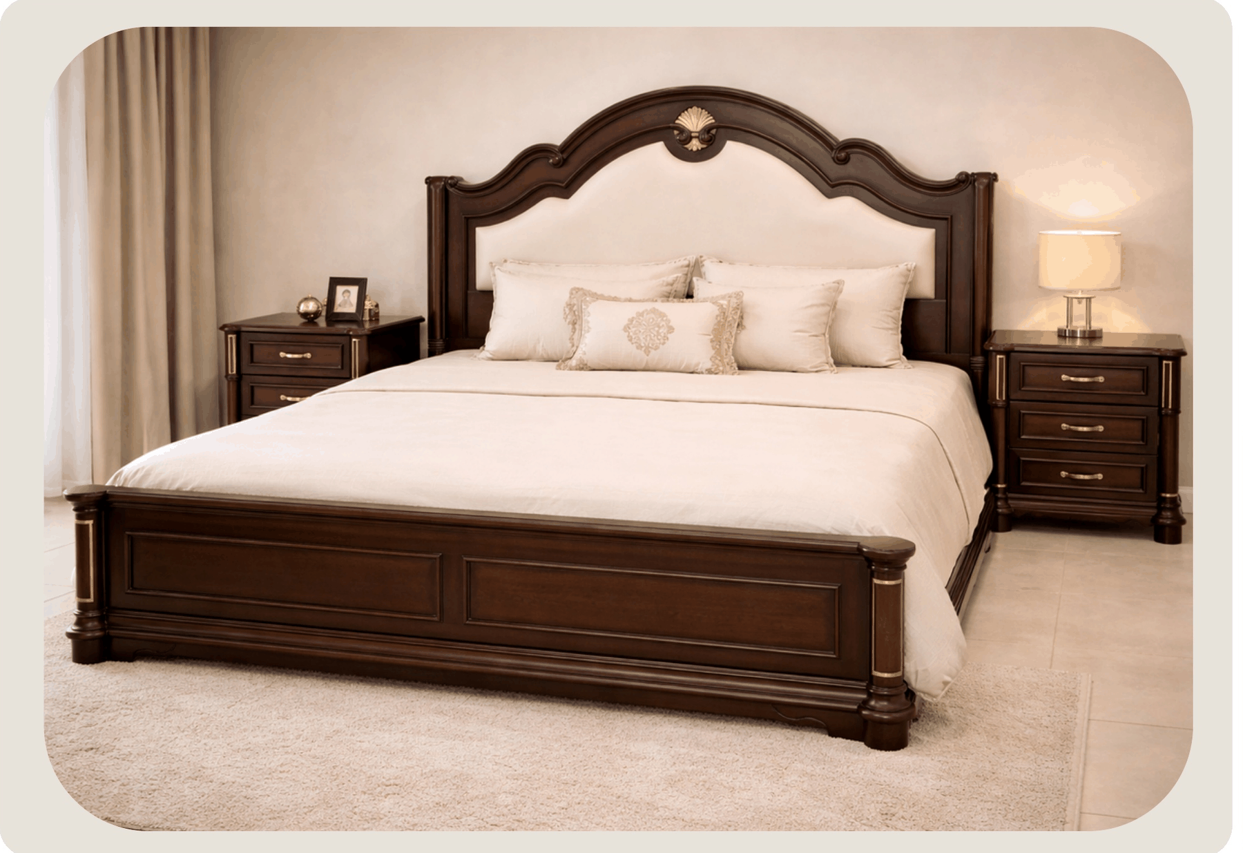 Classic Carved King Storage Bed