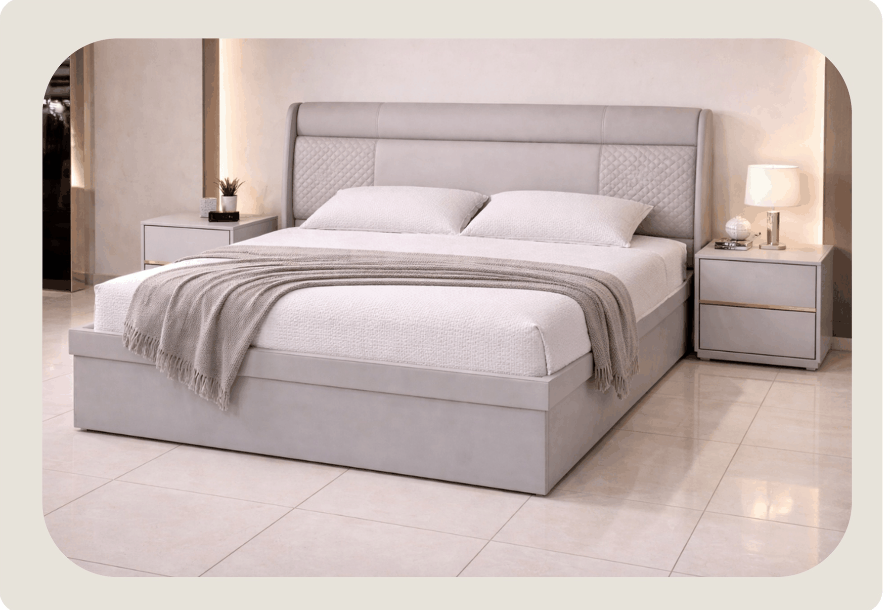 Silver Dream King storage Bed