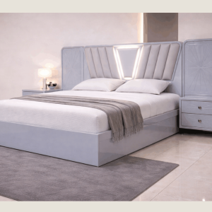 Gray-V King Storage Bed