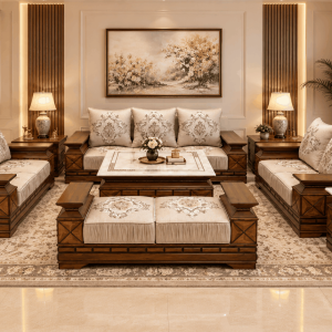 Grand Elegance Wooden Sofa